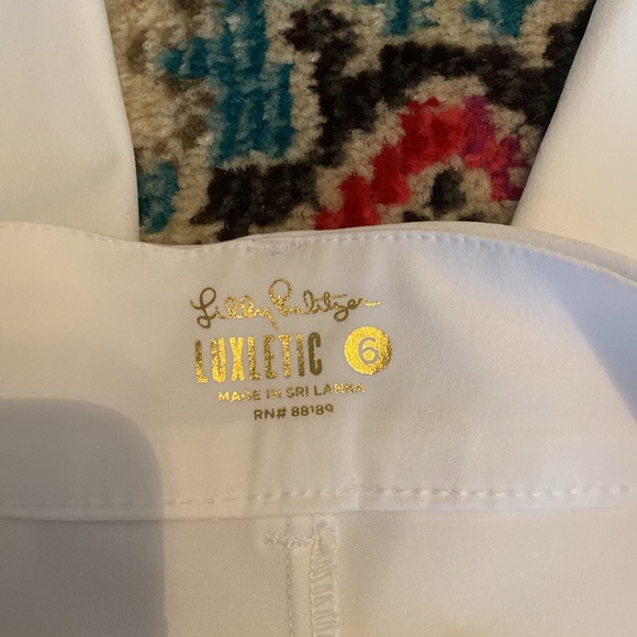 Lilly Pulitzer Luxletic Cameron Golf Pants UPF 50+ Resort White Size 6 - Picture 6 of 7